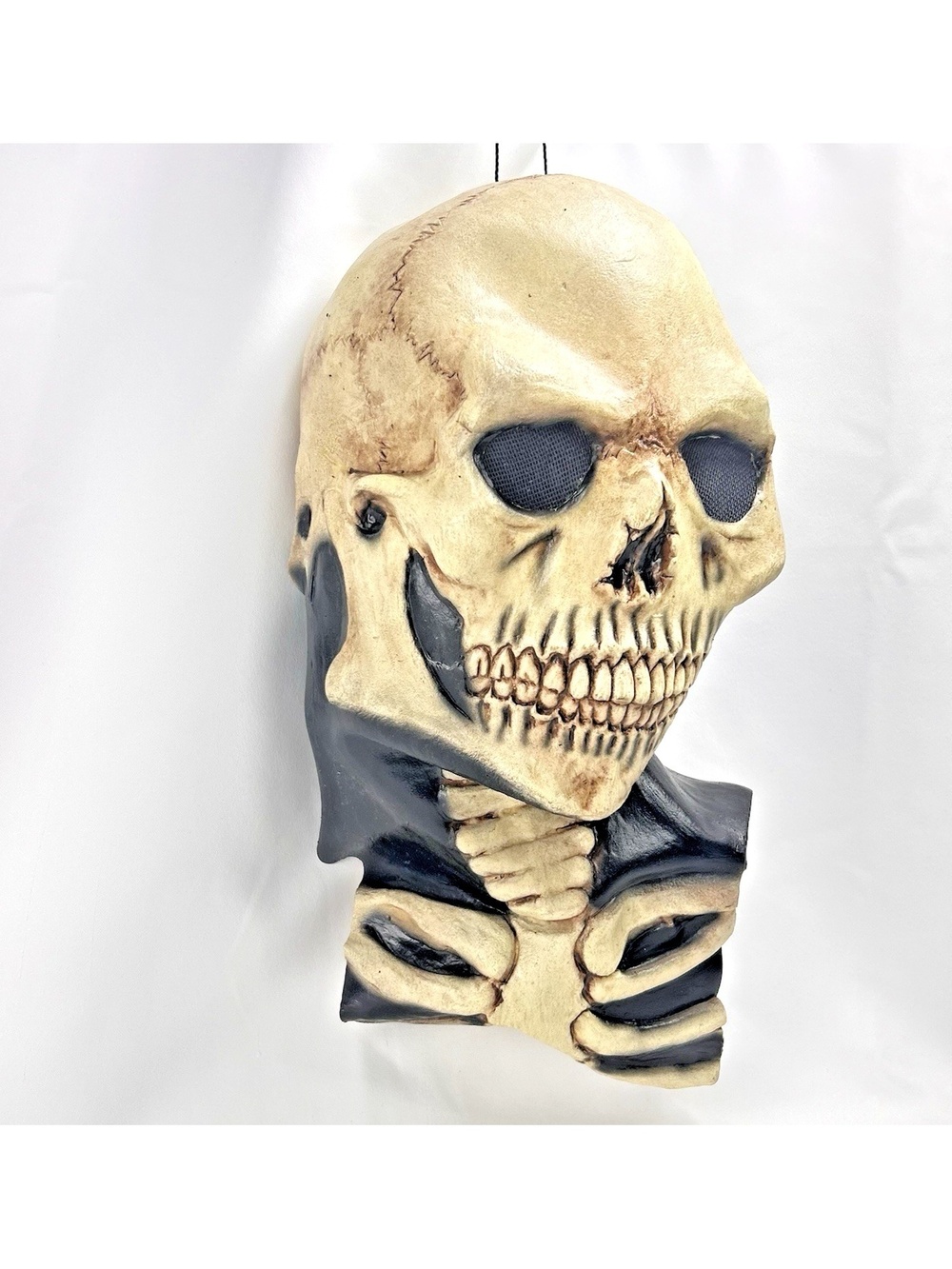 Vintage Skeleton Mask Full Head With Chest Latex Skull Halloween Mask